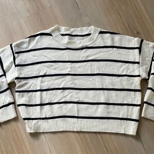 Cropped striped sweater